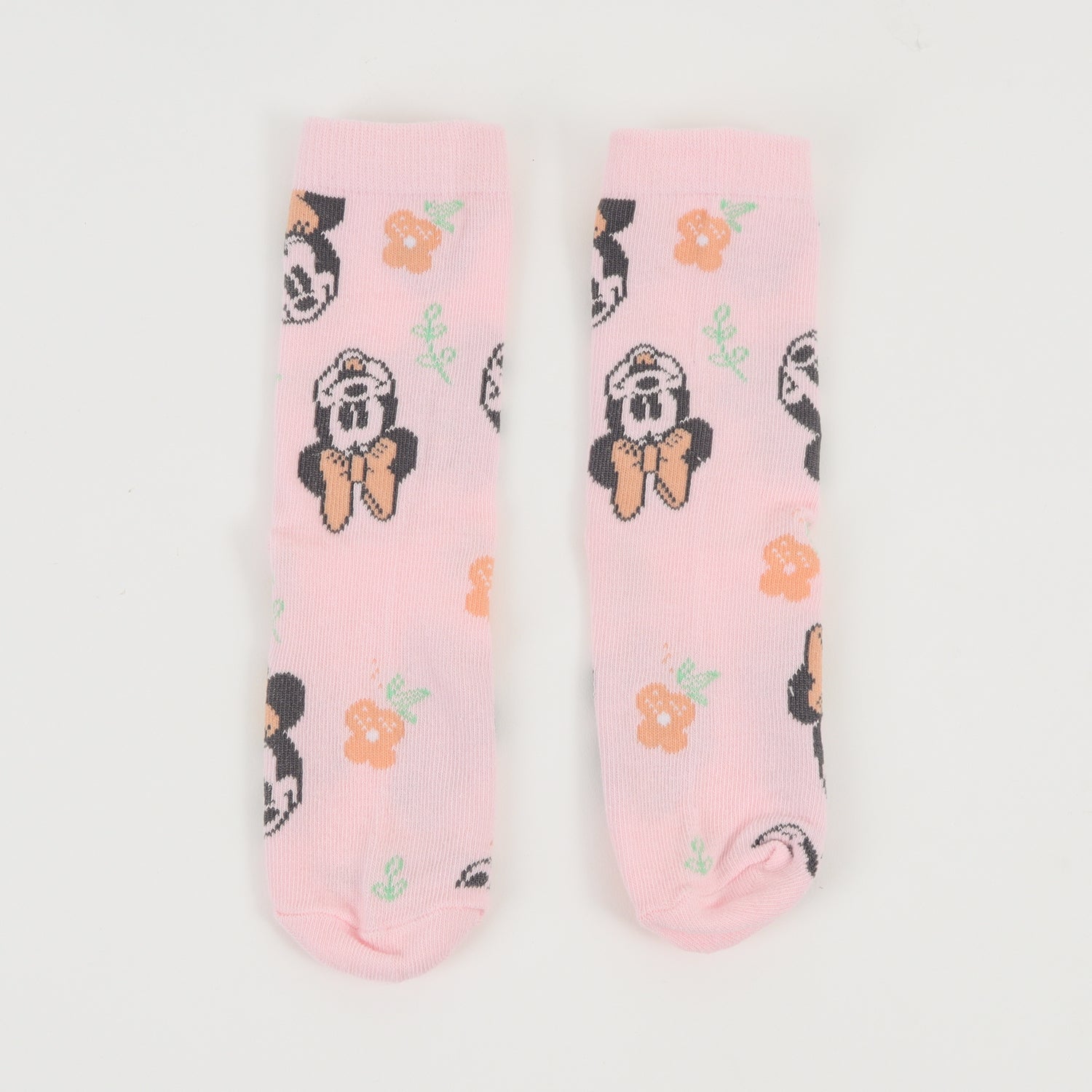 Tripack Calcetines Niña Rosado Flores Minnie Disney