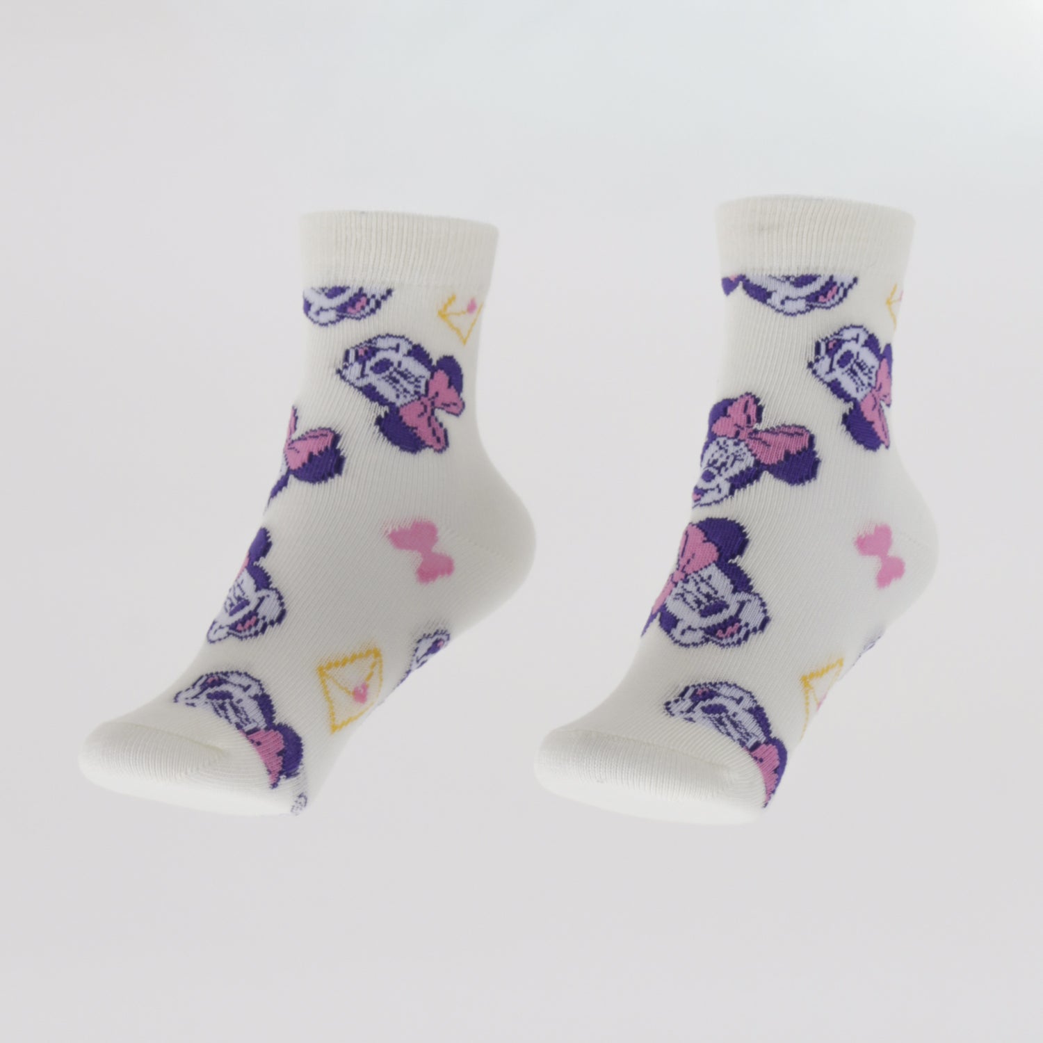 Tripack Calcetines Niña Rosado Full Print Minnie Disney