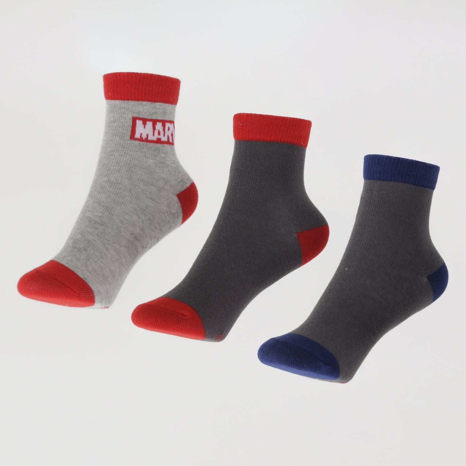 Tripack Calcetines Niño Gris Logos Avengers Marvel