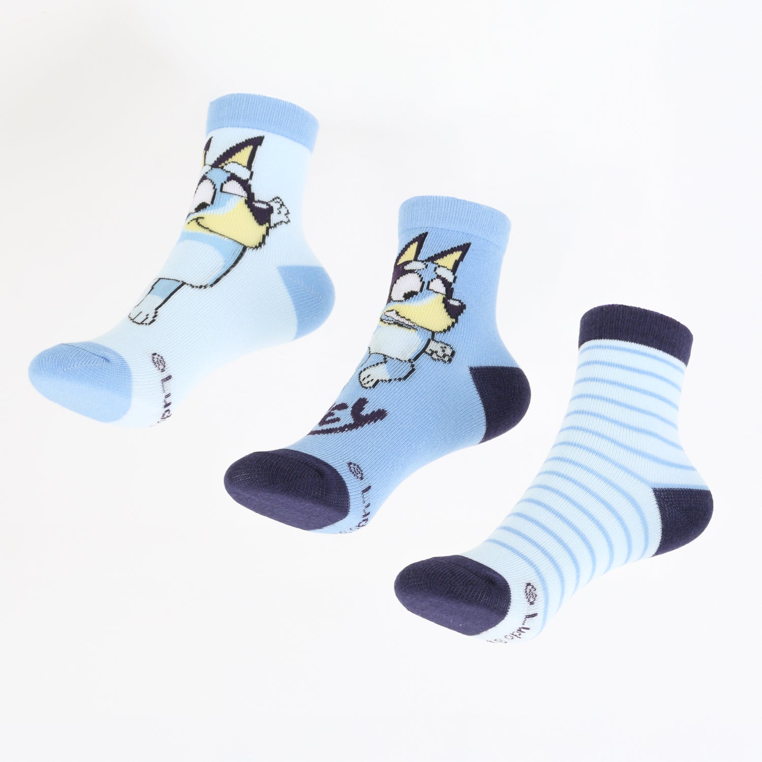 Tripack Calcetines Niño Celeste Rayas Bluey - Calcetines Chile | The Brands Club cl