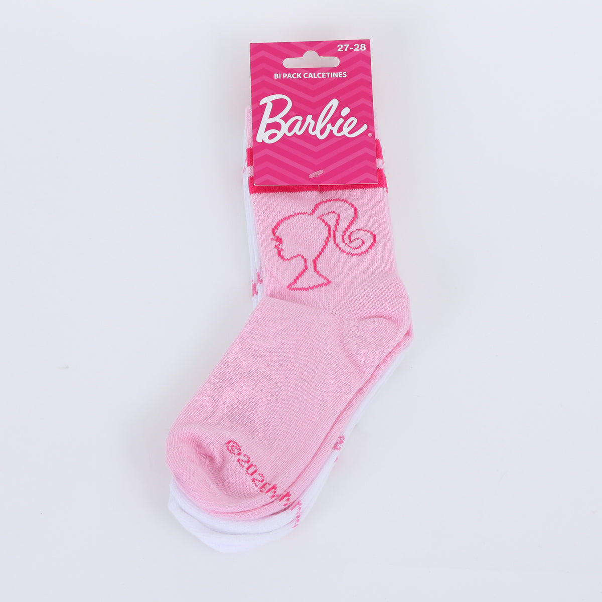 Calcetín 2P Niña Barbie Logo Rosado