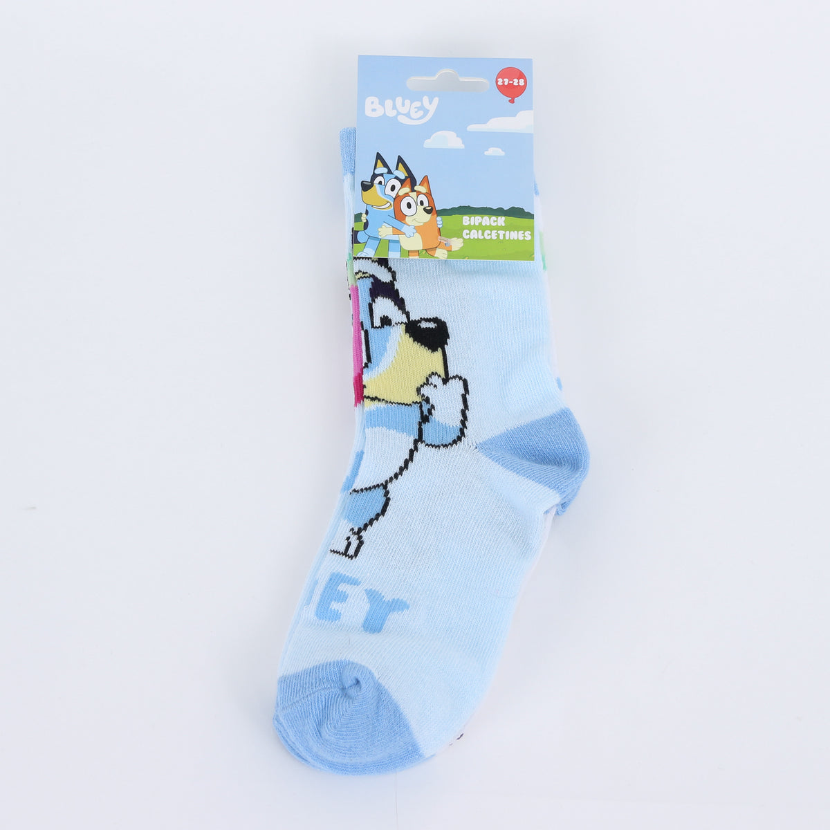 Calcetín 2P Niña Bluey Frutilla Celeste