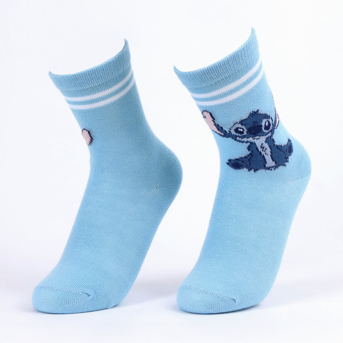 Calcetín 2P Niña Lilo & Stitch Disney Lineas Celeste