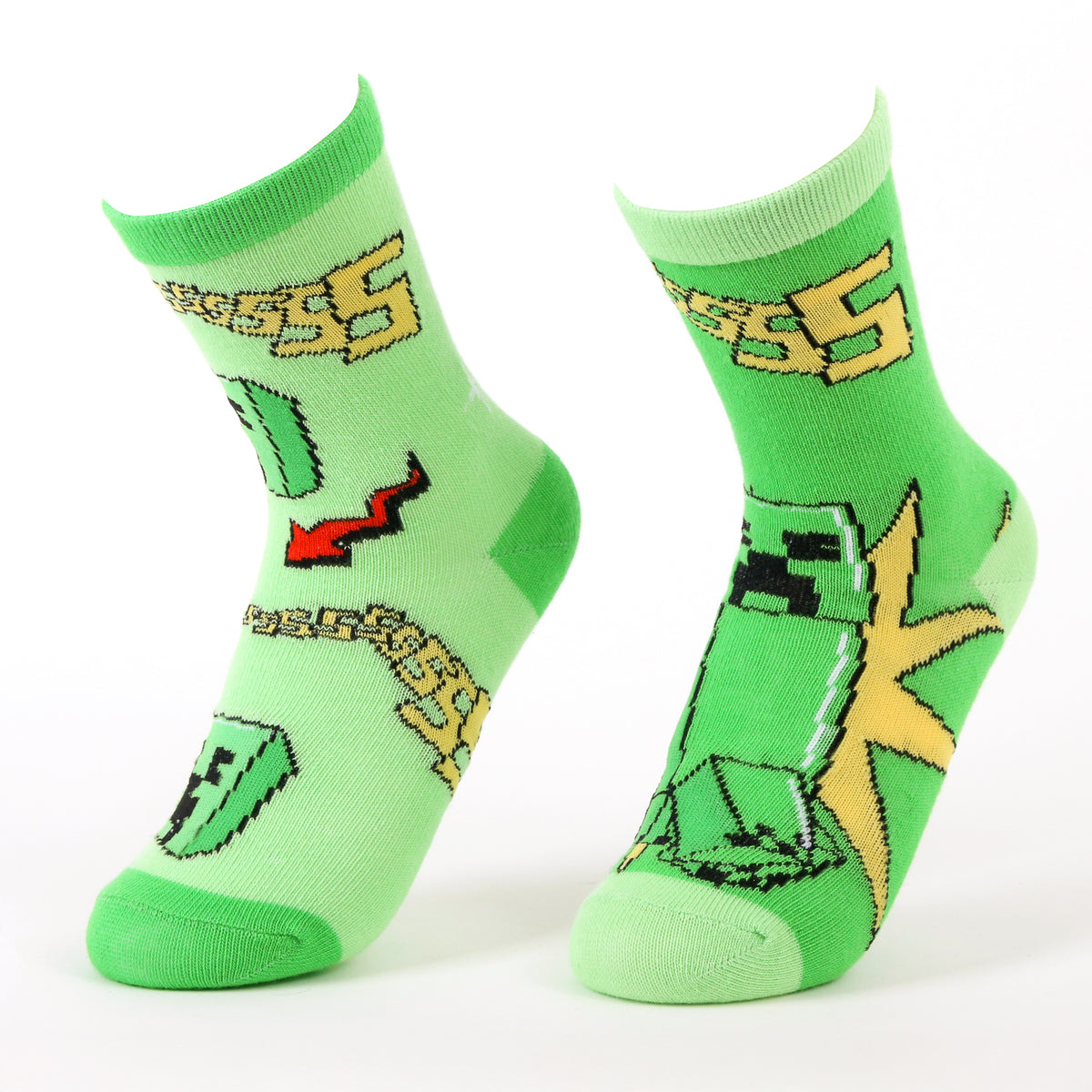 Calcetín 2P Niño Minecraft Creepers Verde - Calcetines Chile | The Brands Club cl