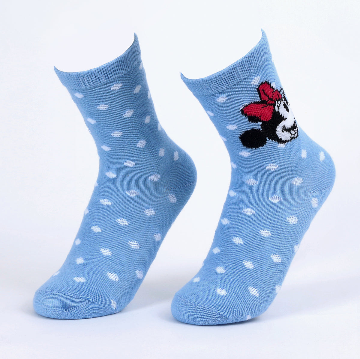 Calcetín 2P Niña Minnie Disney Lunares Blanco