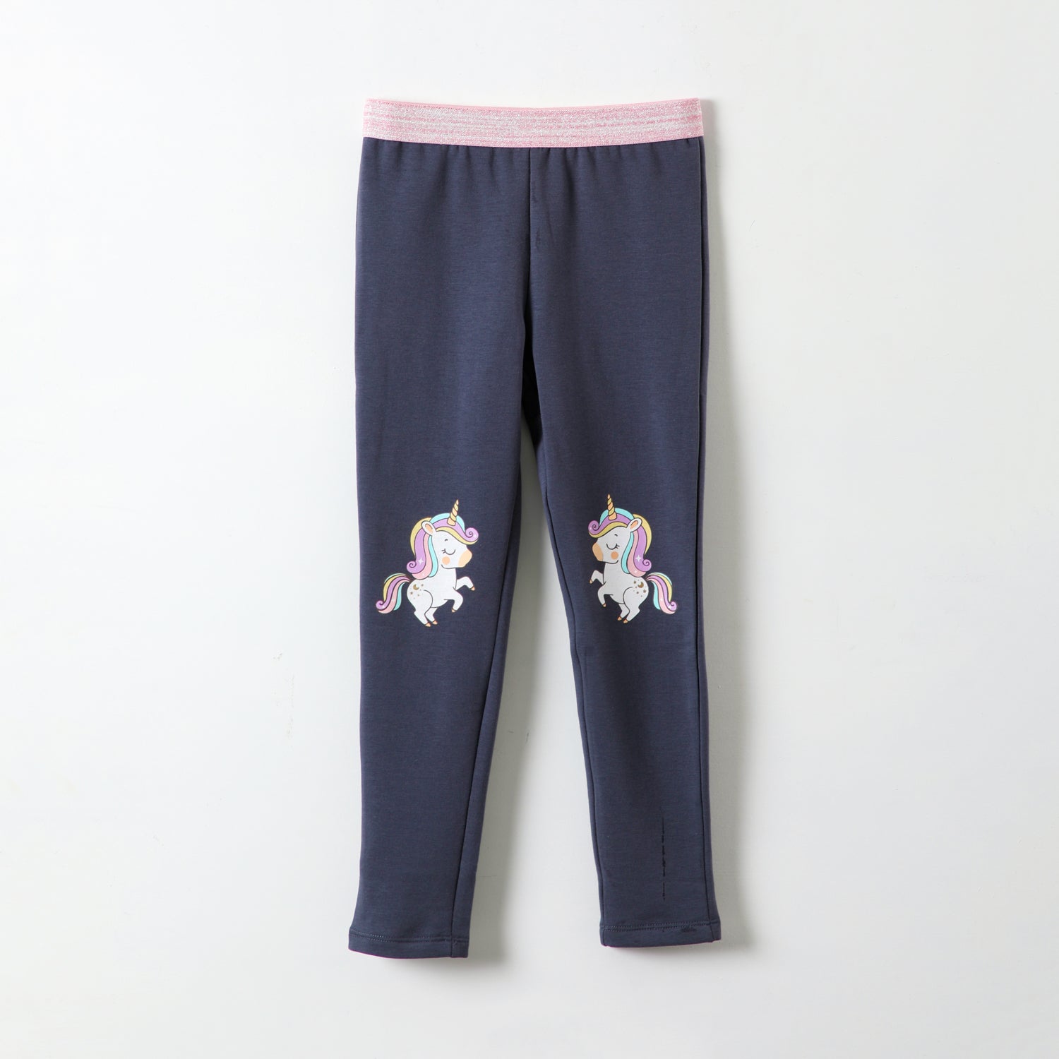 Calza Niña Knees Drawing Azul Unicornio