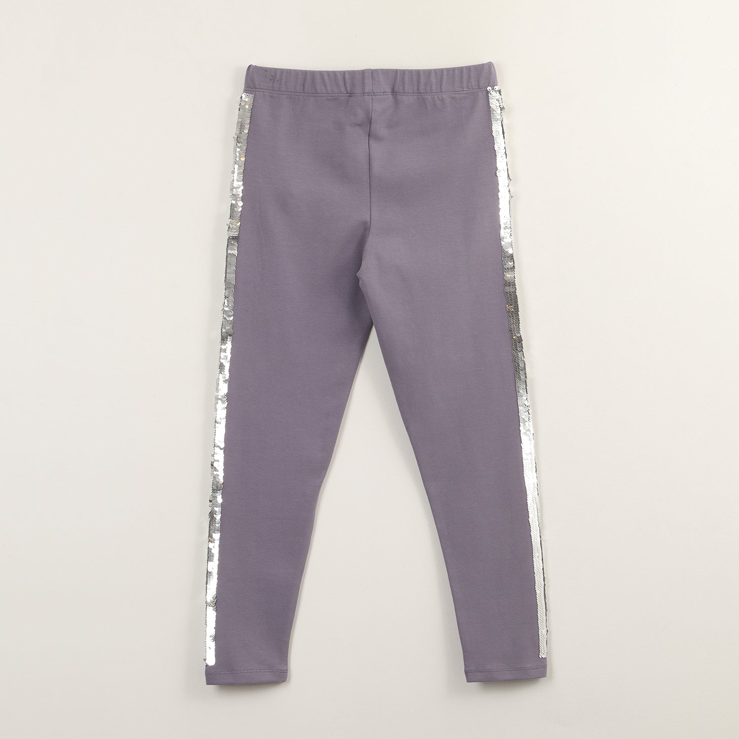 Calza Niña Frozen Lineas De Lentejuelas Gris Disney