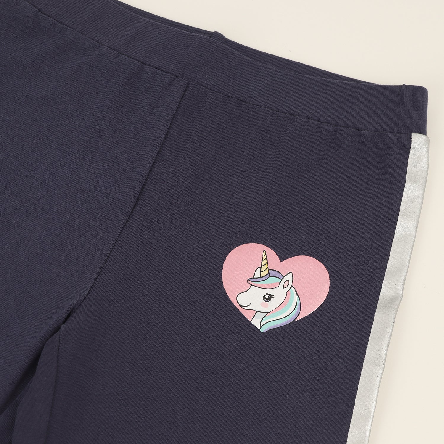 Calza Niña Corazon Azul Unicornio