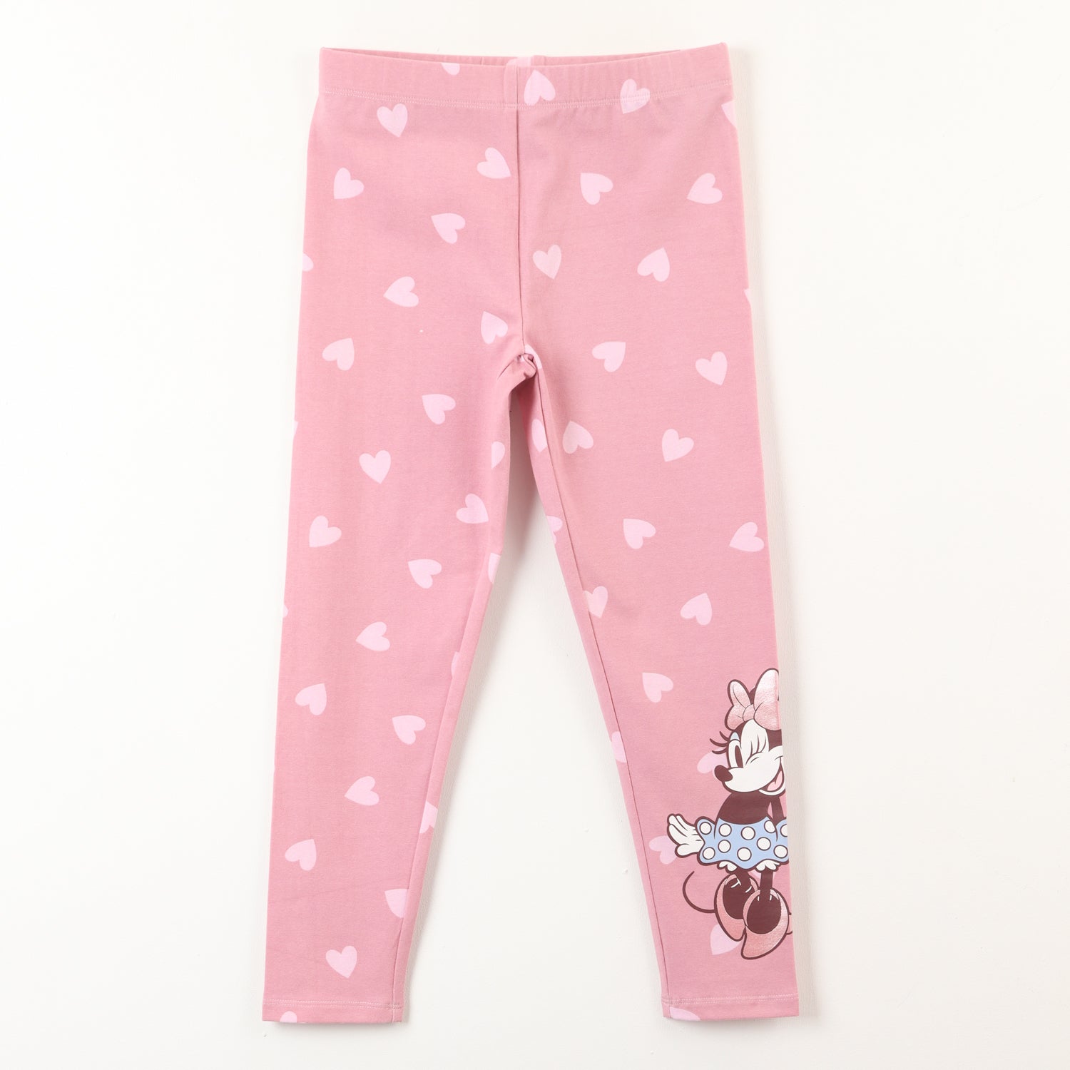 Calza Niña Minnie Corazones Rosado Disney