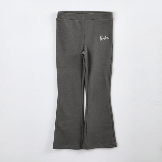 Calza Niña Barbie Flare Ribbed Gris - Calzas Chile | The Brands Club cl