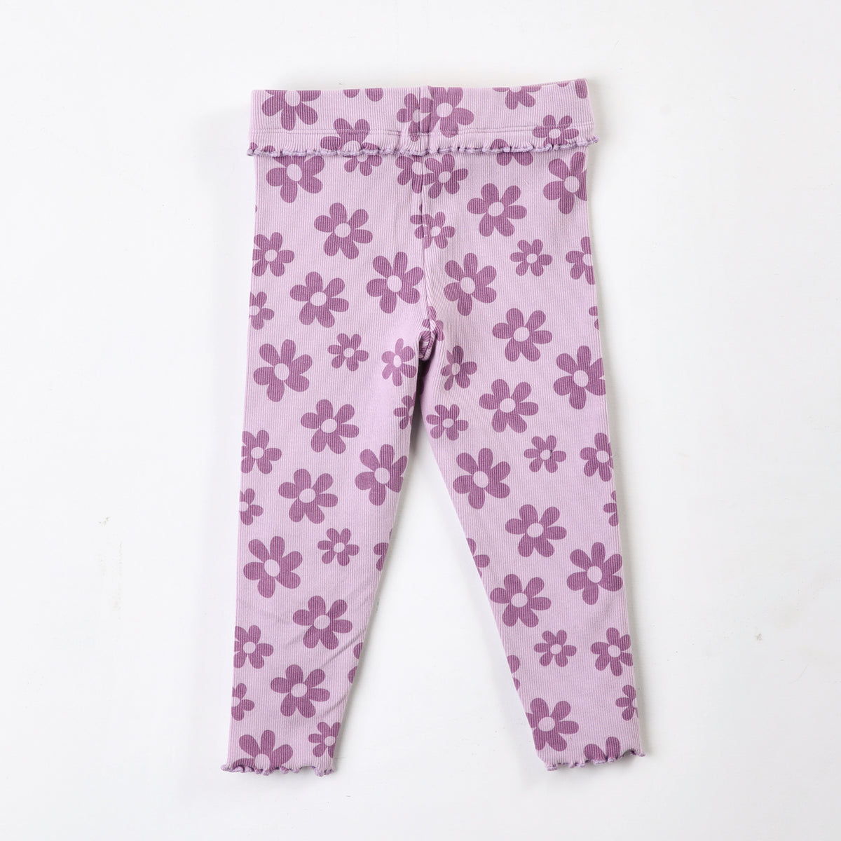 Calza Niña Bluey Rib Flores Morado - Calzas Chile | The Brands Club cl