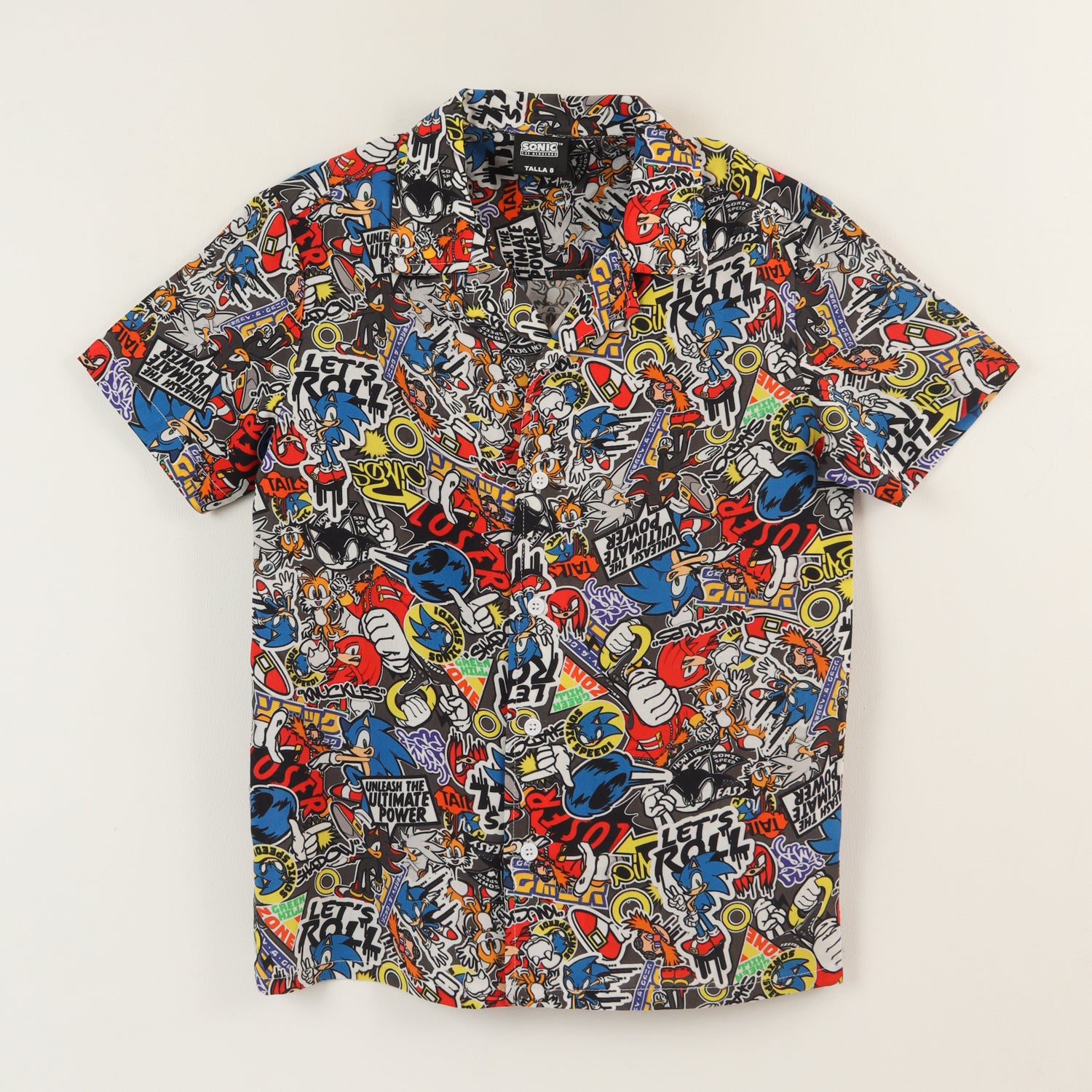 Guayabera Niño Azul Full Print Lets Roll Sonic