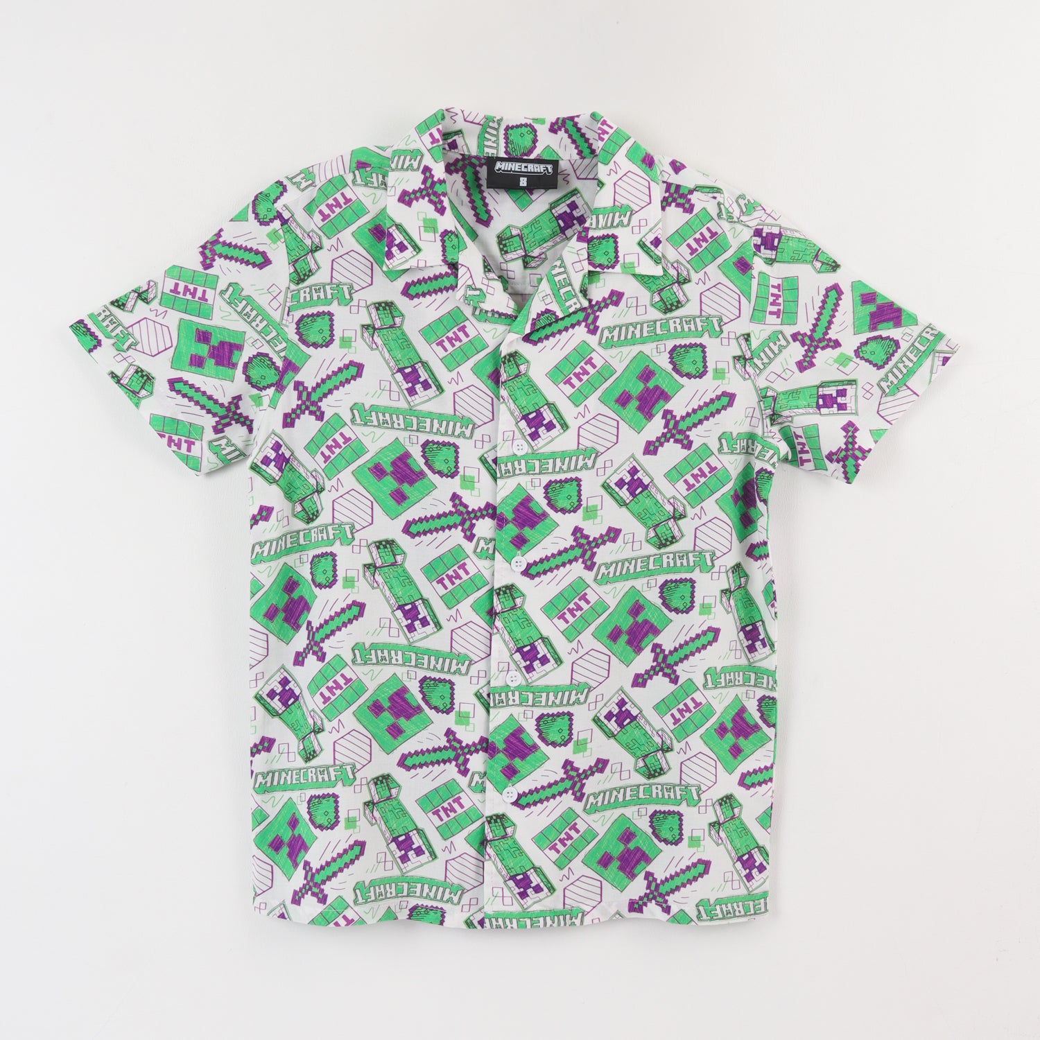 Guayabera Niño Verde Full Print Survival Minecraft