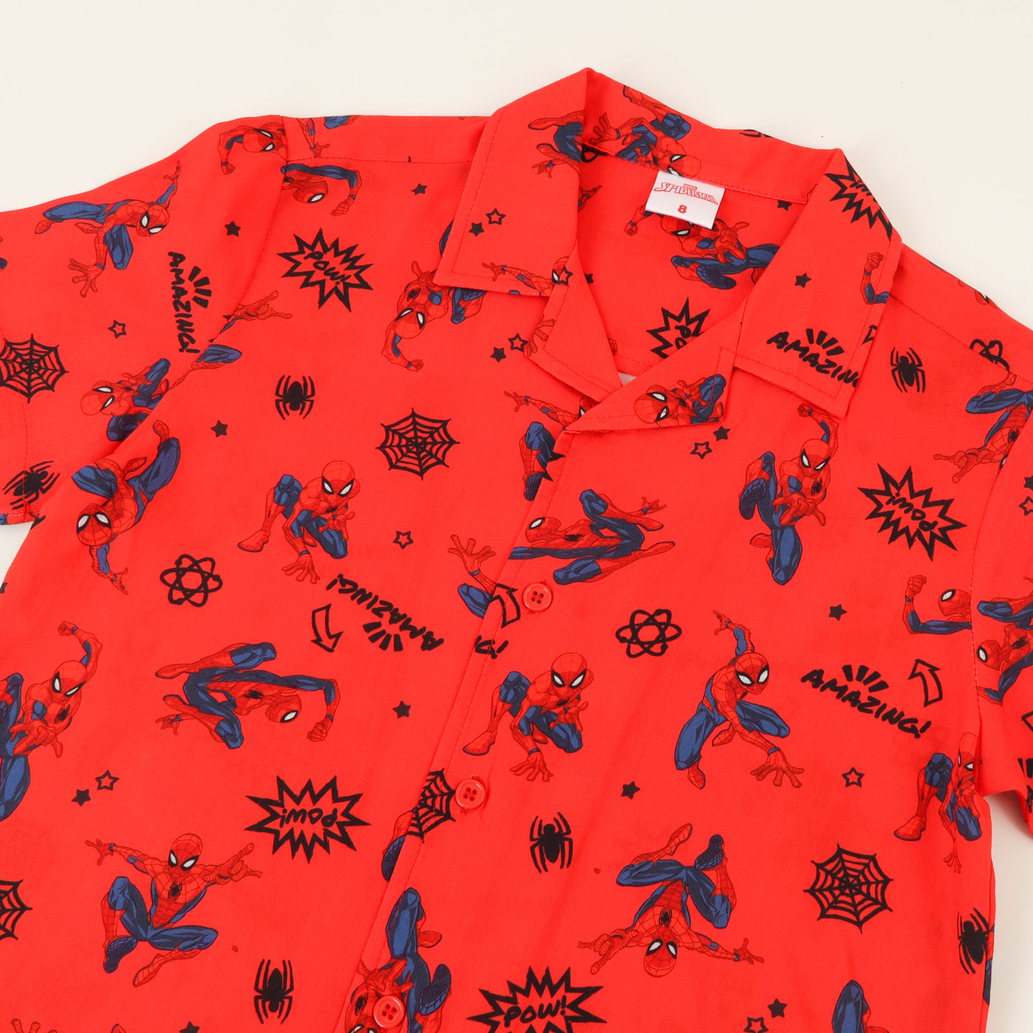 Guayabera Niño Rojo Full Print Spiderman Marvel