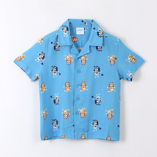 Camisa Manga Corta Niño Bluey Celeste - Camisas Chile | The Brands Club cl