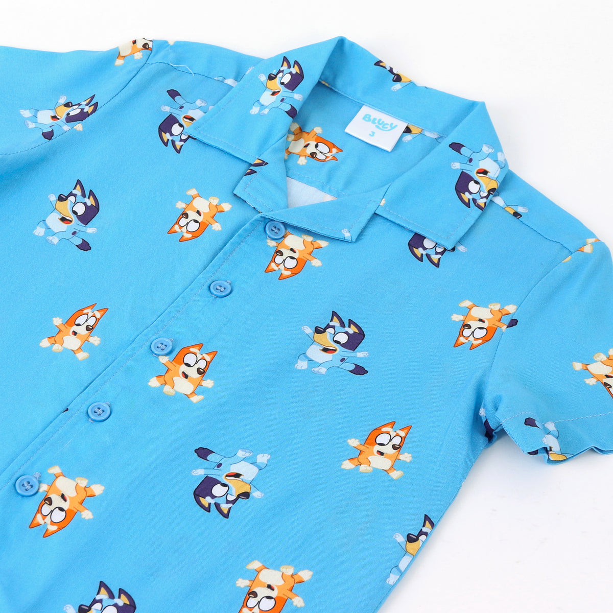 Camisa Manga Corta Niño Bluey Celeste - Camisas Chile | The Brands Club cl
