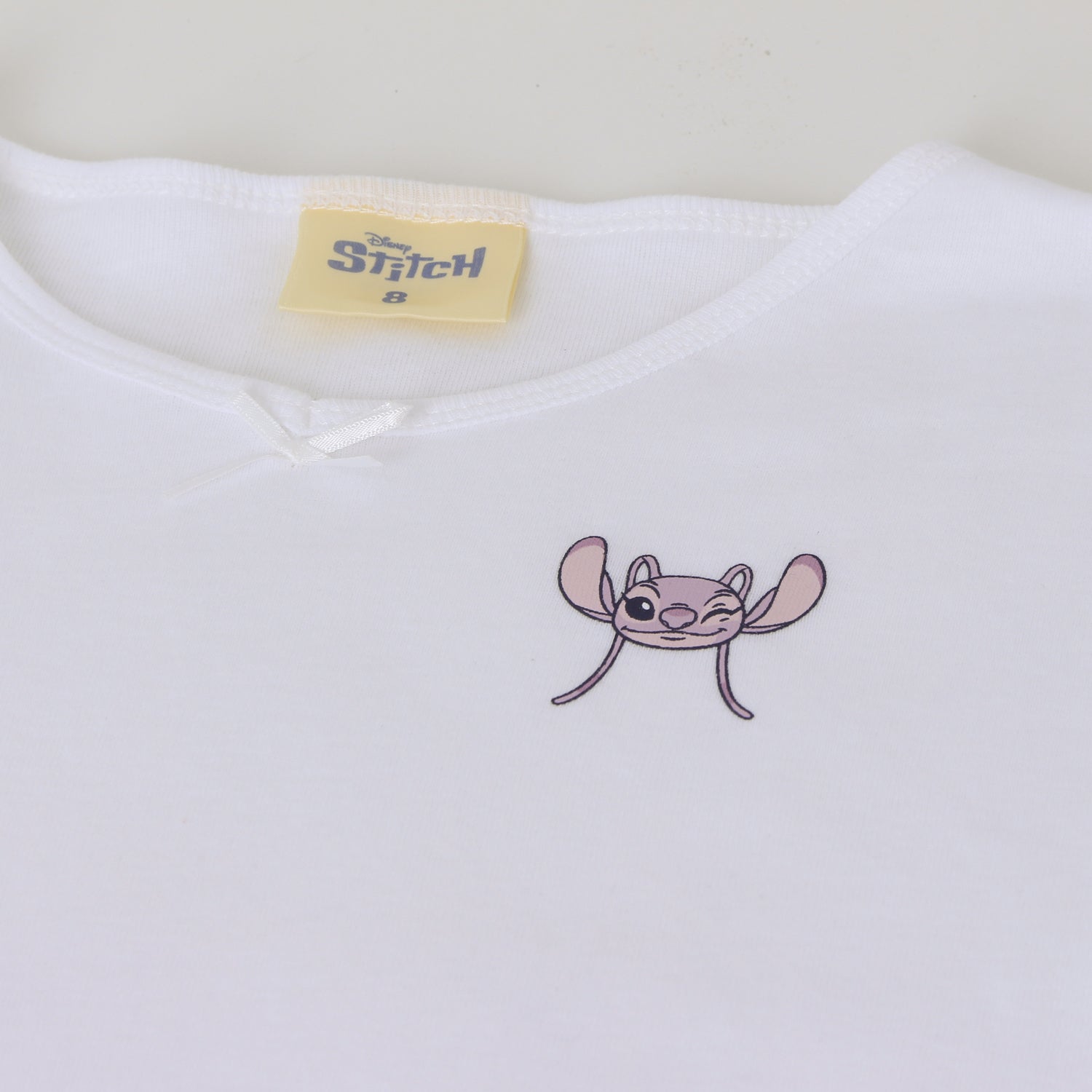 Bipack Camiseta Escolar Niña Manga Larga Blanco Lilo Stitch