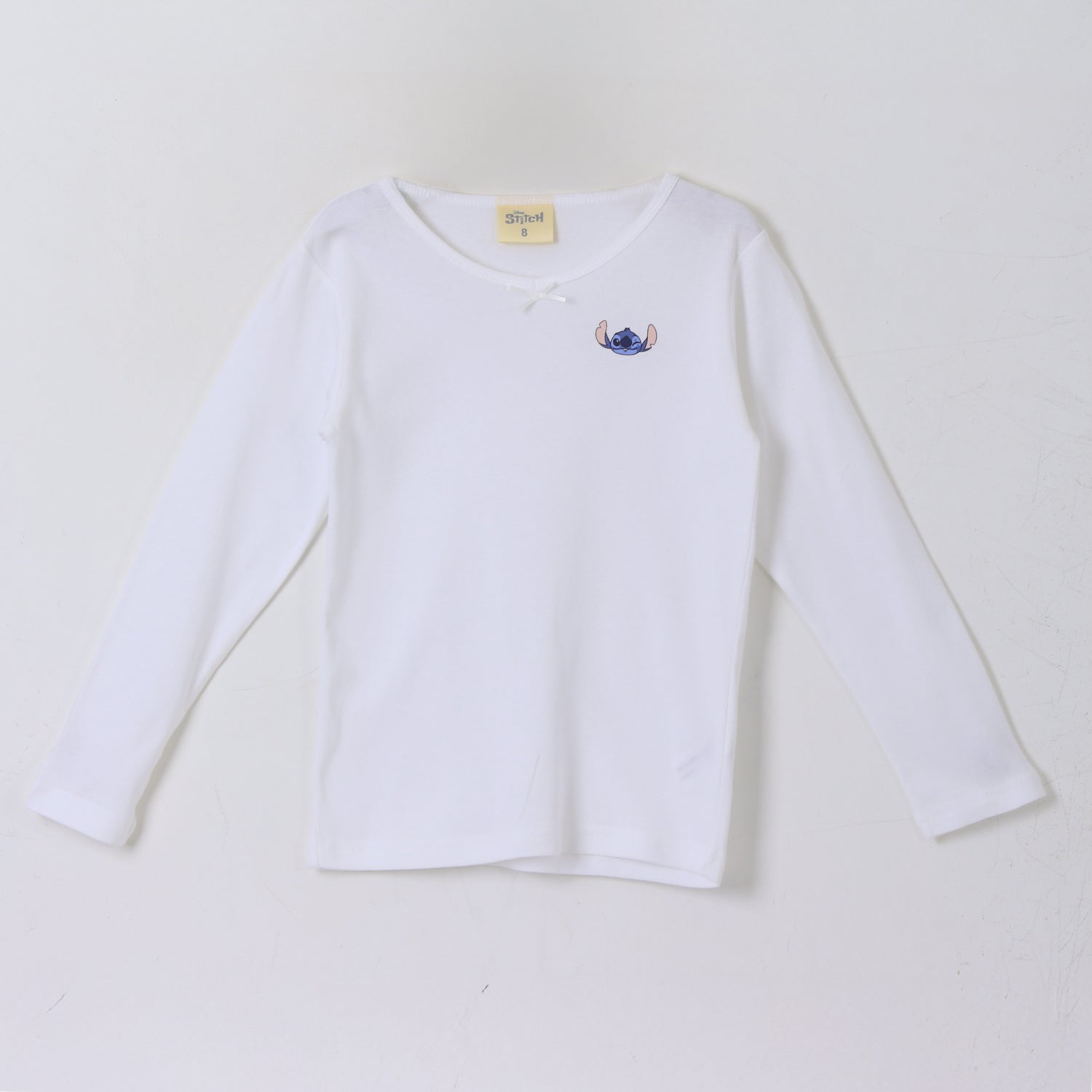 Bipack Camiseta Escolar Niña Manga Larga Blanco Lilo Stitch