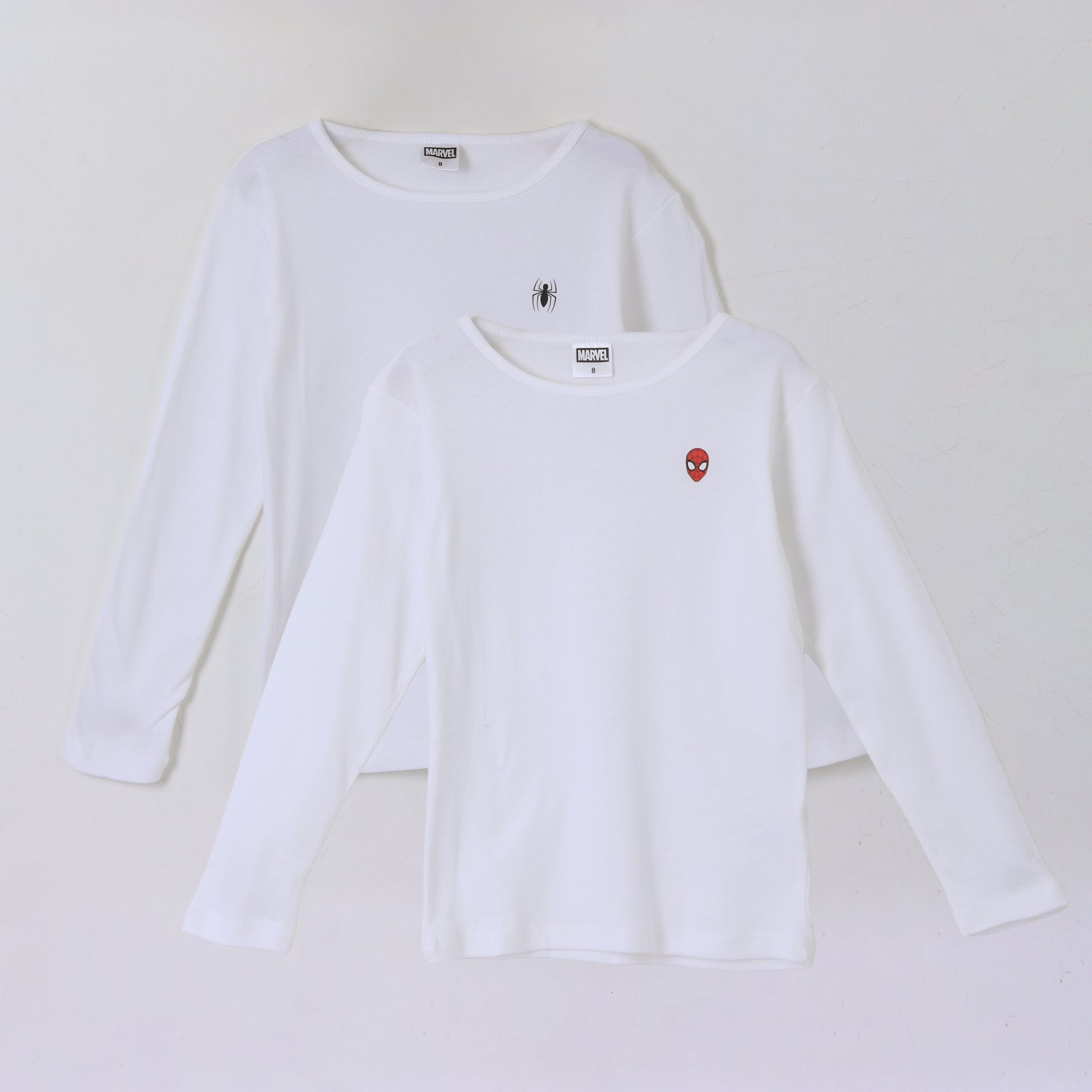 Bipack Camiseta Escolar Niño Manga Larga Blanco Marvel