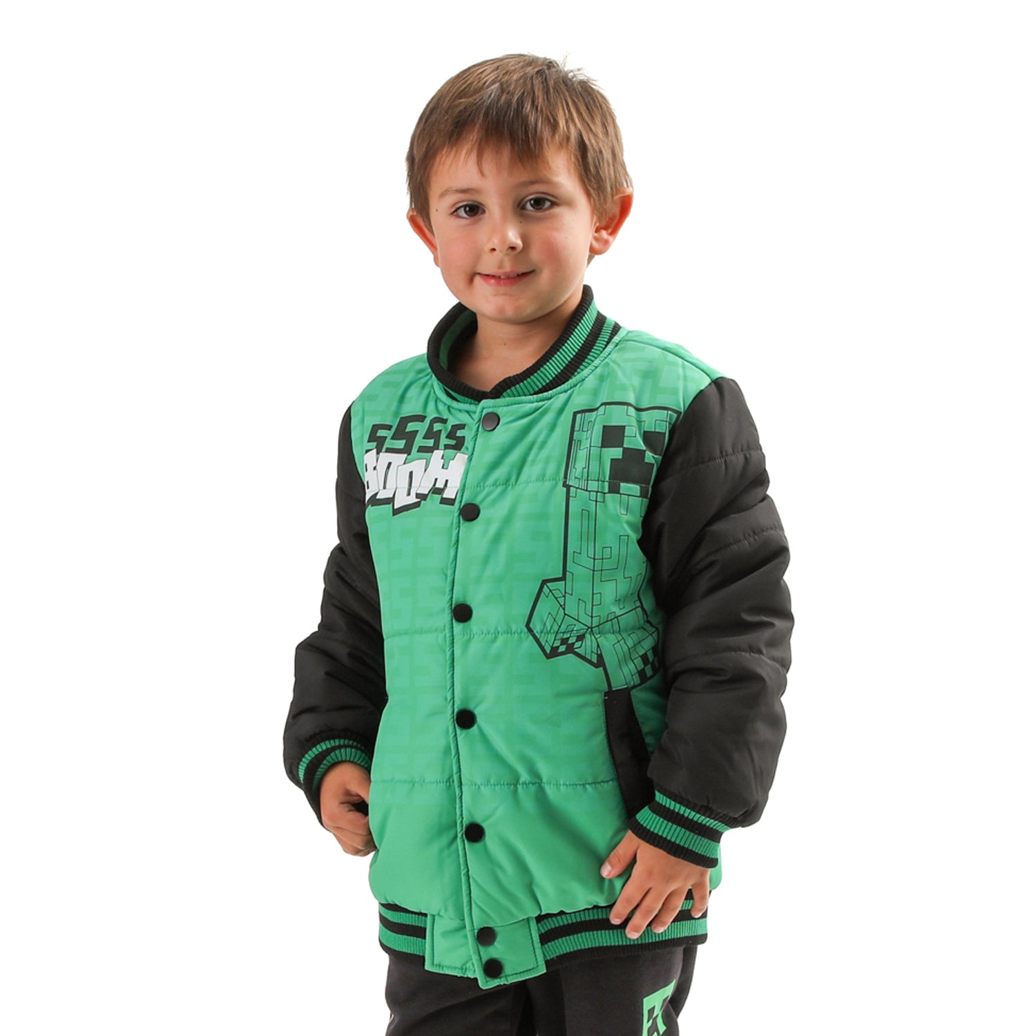 Chaqueta Niño Sss Boom Verde Minecraft