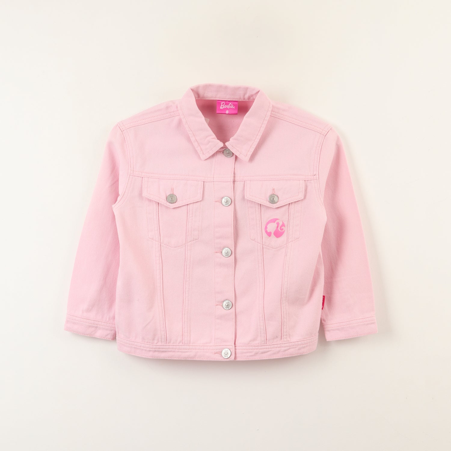 Chaqueta Denim Niña Logo Espalda Rosado Barbie