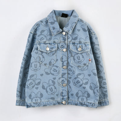 Chaqueta Niña Minnie Disney Mezclilla Full Print Azul