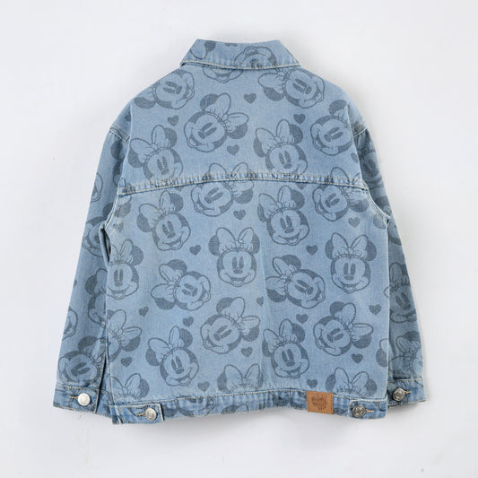 Chaqueta Niña Minnie Disney Mezclilla Full Print Azul - Chaquetas y Parkas Chile | The Brands Club cl