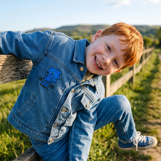 Chaqueta Niño Sonic Mezclilla Bordado Azul - Chaquetas y Parkas Chile | The Brands Club cl