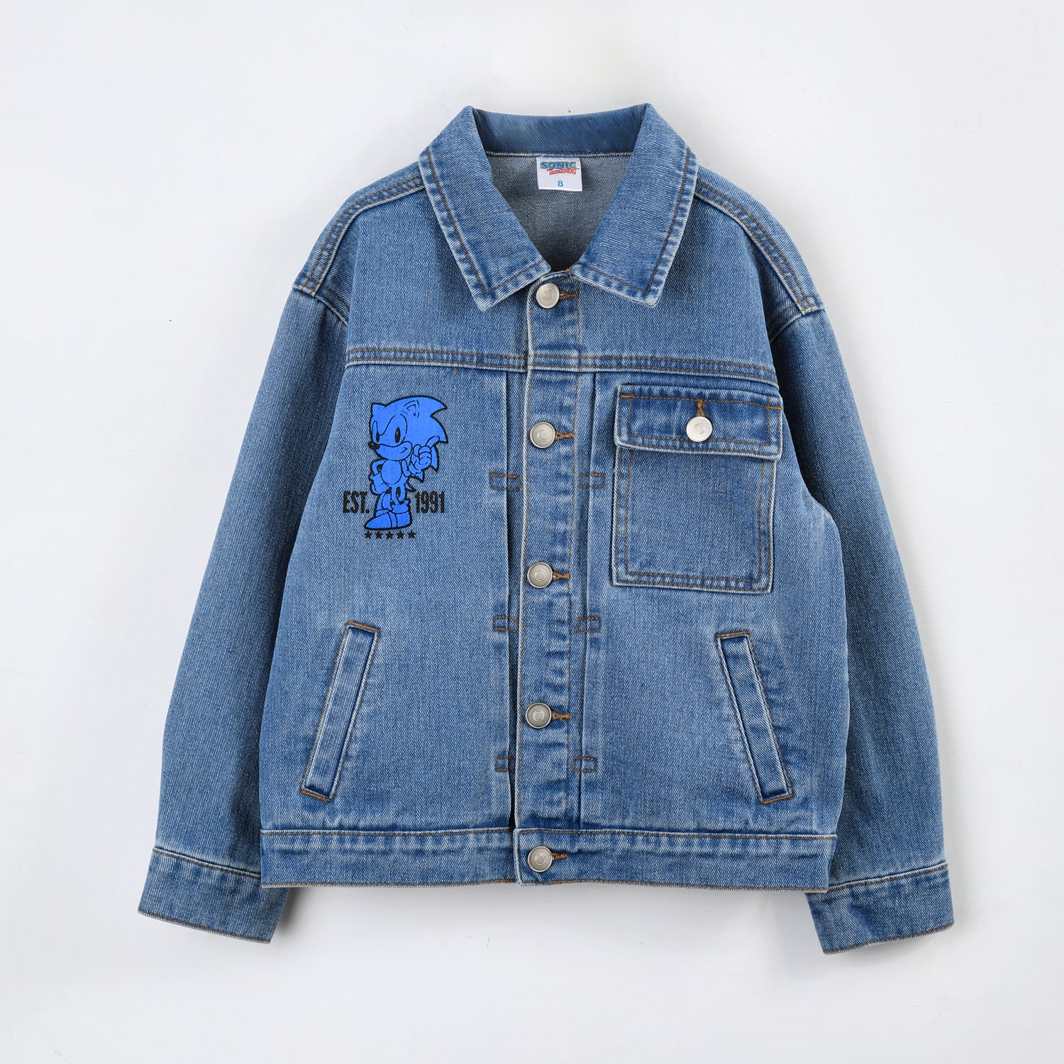 Chaqueta Niño Mezclilla Bordado Azul Sonic
