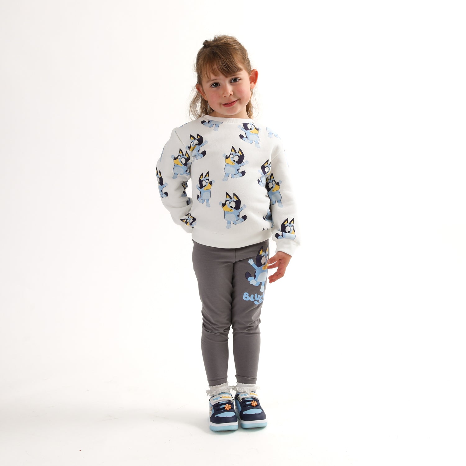 Conjunto Niña Full Print Blanco Bluey