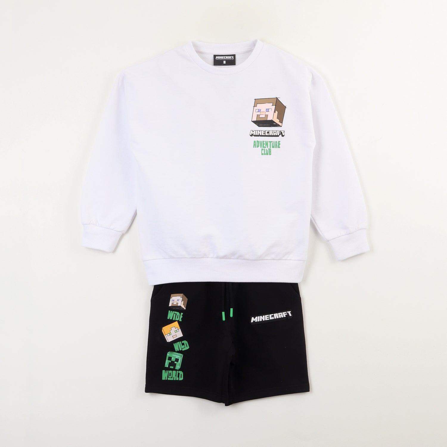Conjunto Niño Comfy Blanco Minecraft