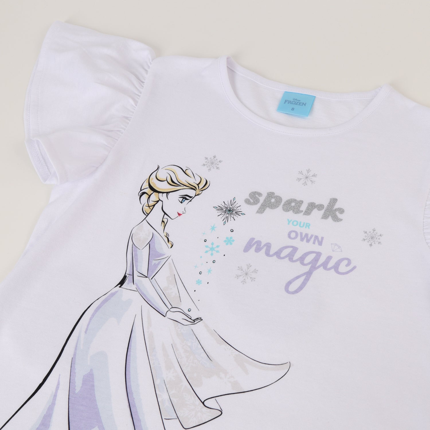 Conjunto Tull Niña Frozen Elsa Sparks Blanco Disney