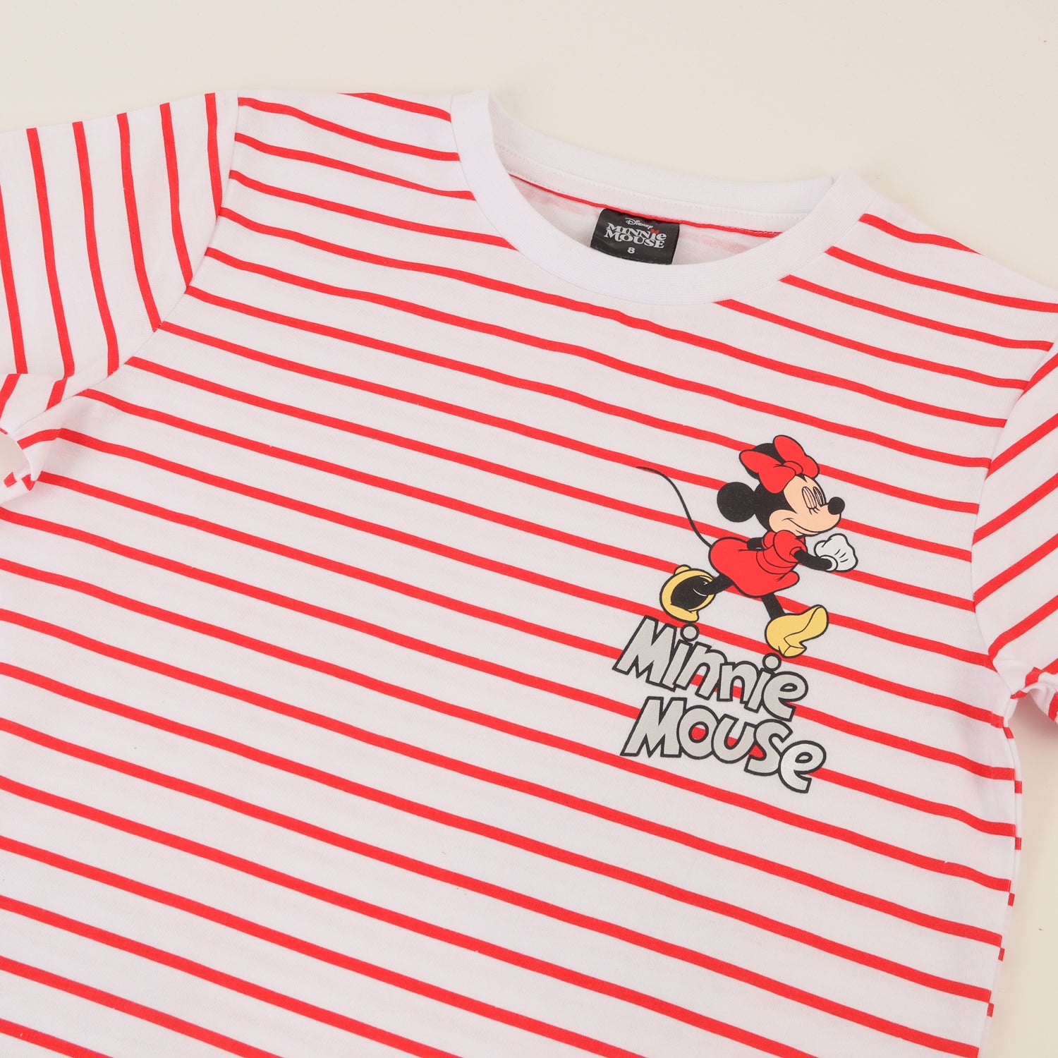 Conjunto Niña Rojo Rayas Minnie Mouse Disney