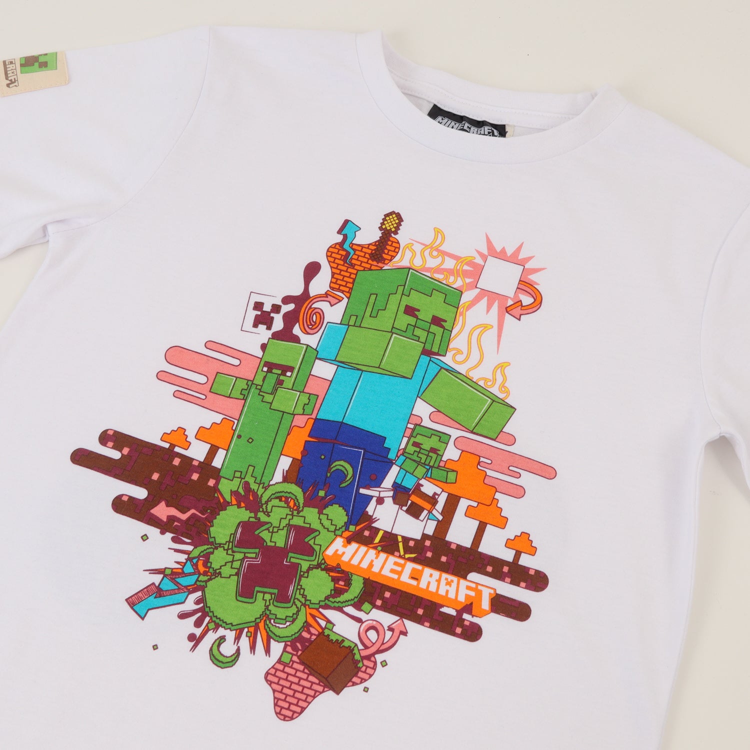 Conjunto Niño Blanco Zombies Minecraft