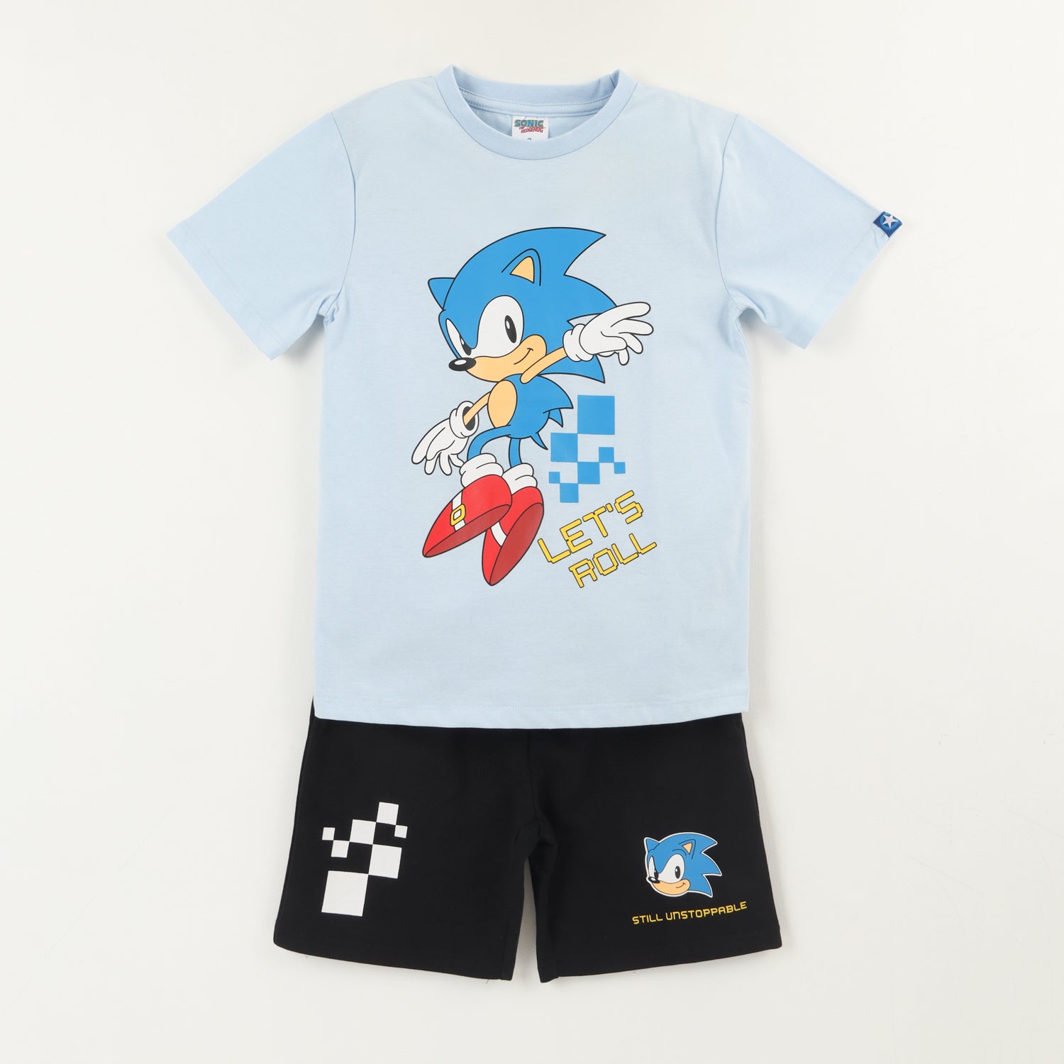 Conjunto Niño Celeste Racing Sonic