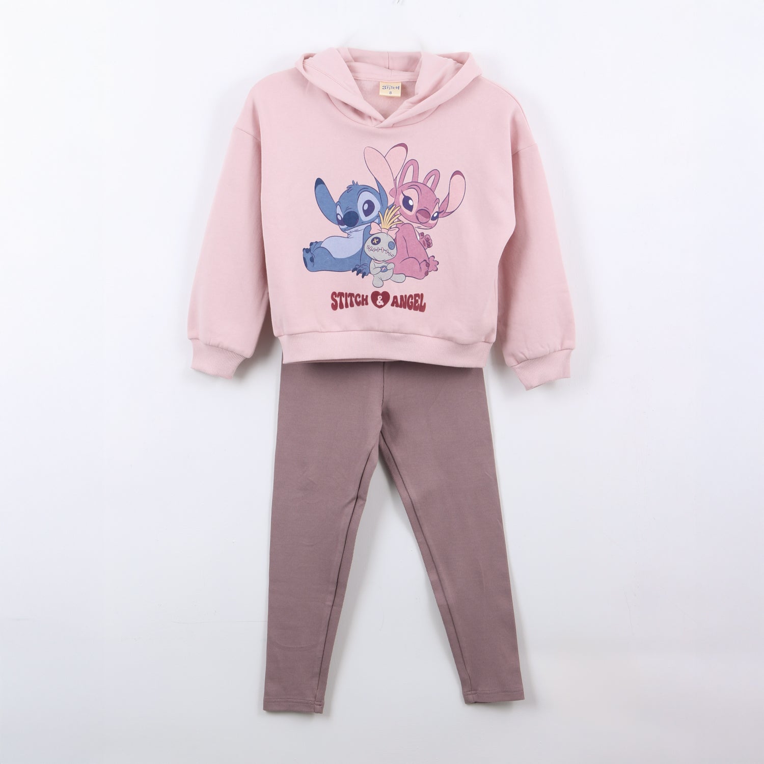 Conjunto Niña Hoodie Lilo & Stitch Rosado Disney - Conjuntos Chile | The Brands Club cl