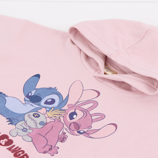 Conjunto Niña Hoodie Lilo & Stitch Rosado Disney - Conjuntos Chile | The Brands Club cl
