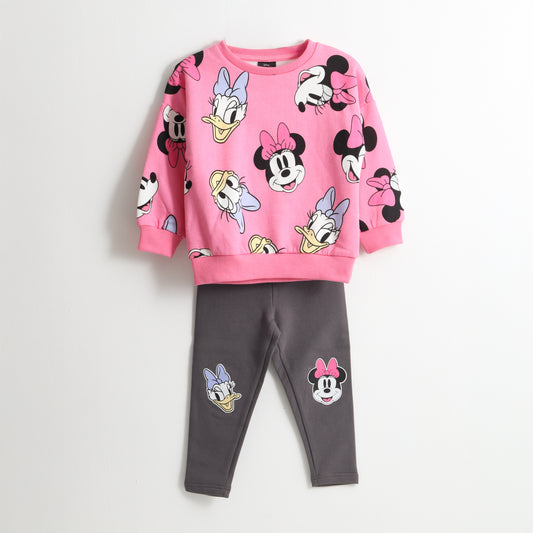 Conjunto Niña Print Friends Minnie Rosado Disney - Conjuntos Chile | The Brands Club cl