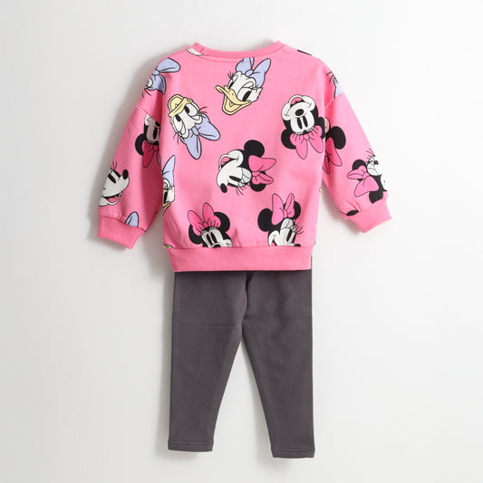 Conjunto Niña Print Friends Minnie Rosado Disney - Conjuntos Chile | The Brands Club cl