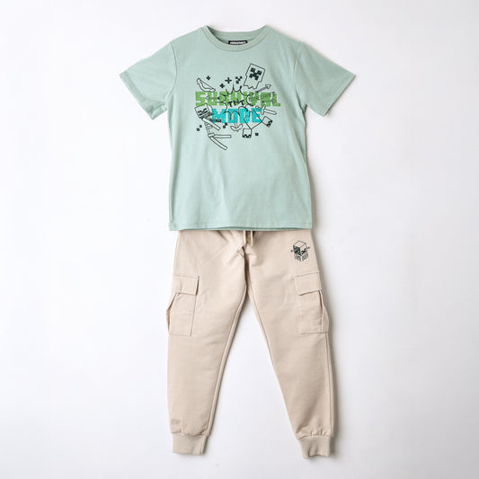 Conjunto Niño Cargo Verde Minecraft - Conjuntos Chile | The Brands Club cl