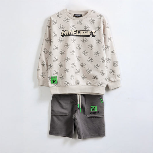 Conjunto Niño Minecraft Corto Beige - Conjuntos Chile | The Brands Club cl