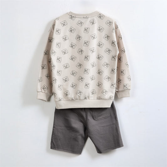 Conjunto Niño Minecraft Corto Beige - Conjuntos Chile | The Brands Club cl