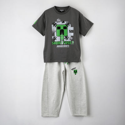 Conjunto Niño Minecraft Creeper Gris