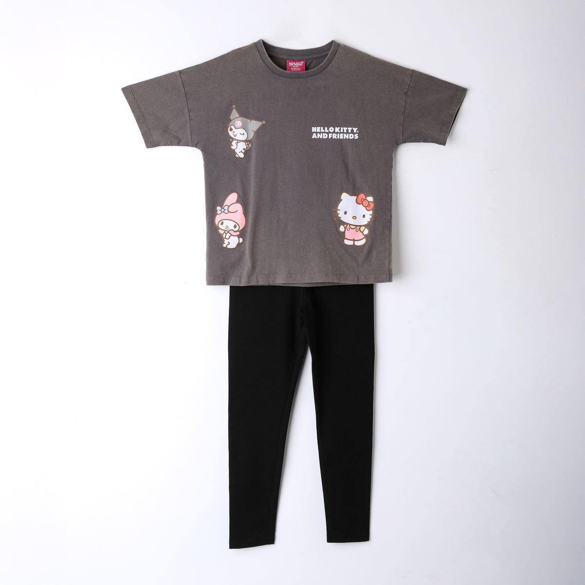 Conjunto Niña Hello Kitty Personajes Gris