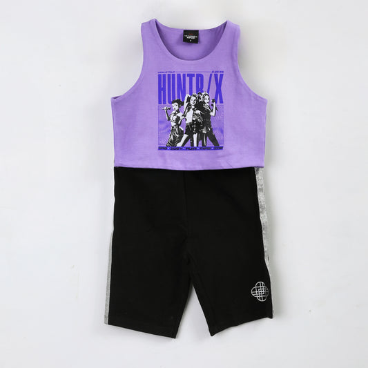 Conjunto Niña Kpop Demon Hunters Calza Morado - Conjuntos Chile | The Brands Club cl
