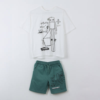 Conjunto Niño Minecraft Blanco