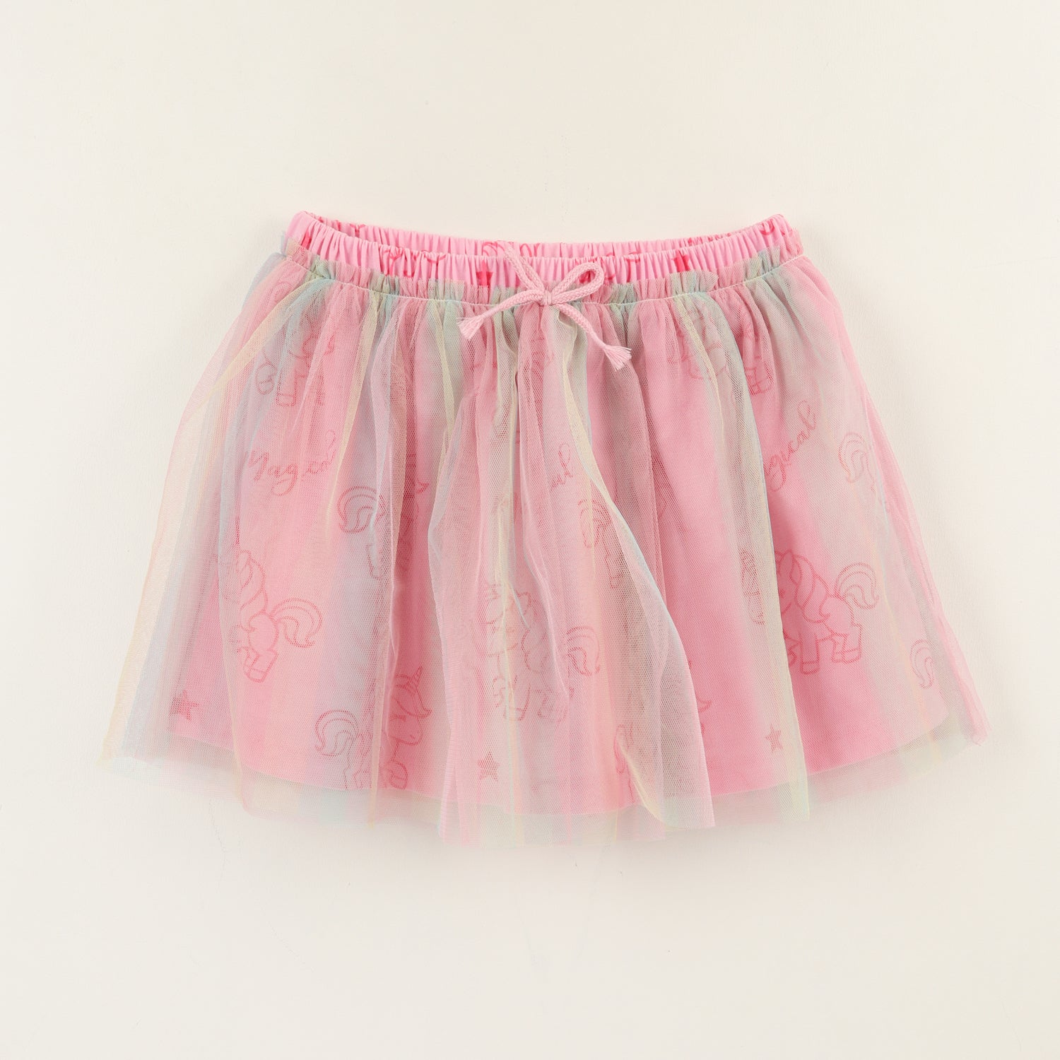 Falda Niña Rosado Tull Unicornio