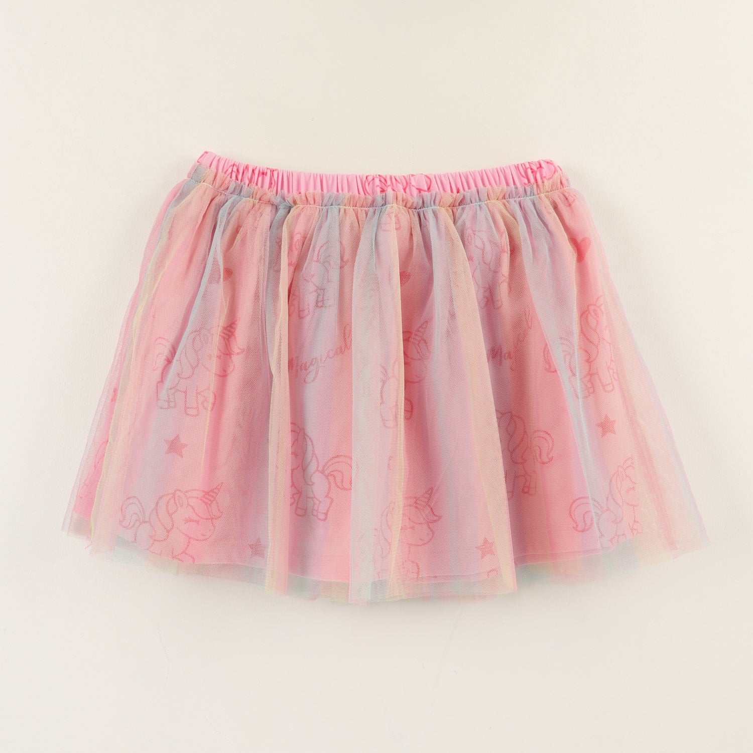 Falda Niña Rosado Tull Unicornio