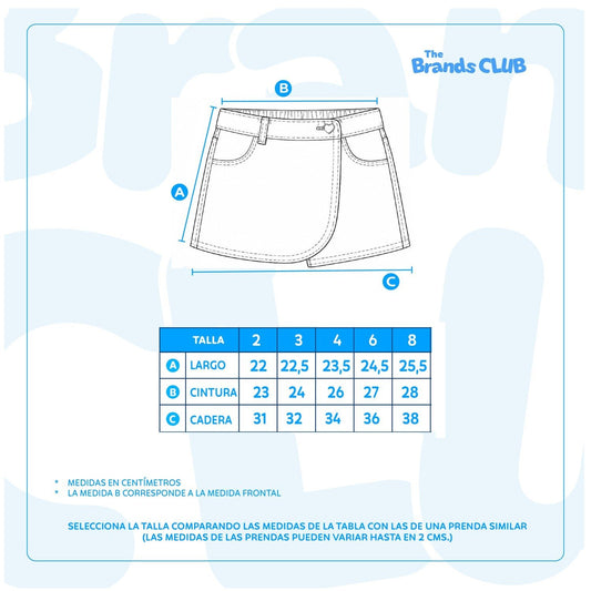 Falda Short Niña Bluey Denim - Faldas Chile | The Brands Club cl