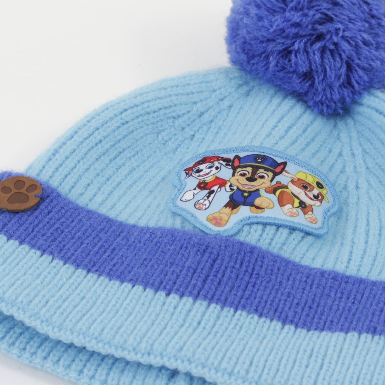 Gorro con Pompón Niño Chase Marshal & Rubble Azul Paw Patrol - Gorros Y Jockeys Chile | The Brands Club cl